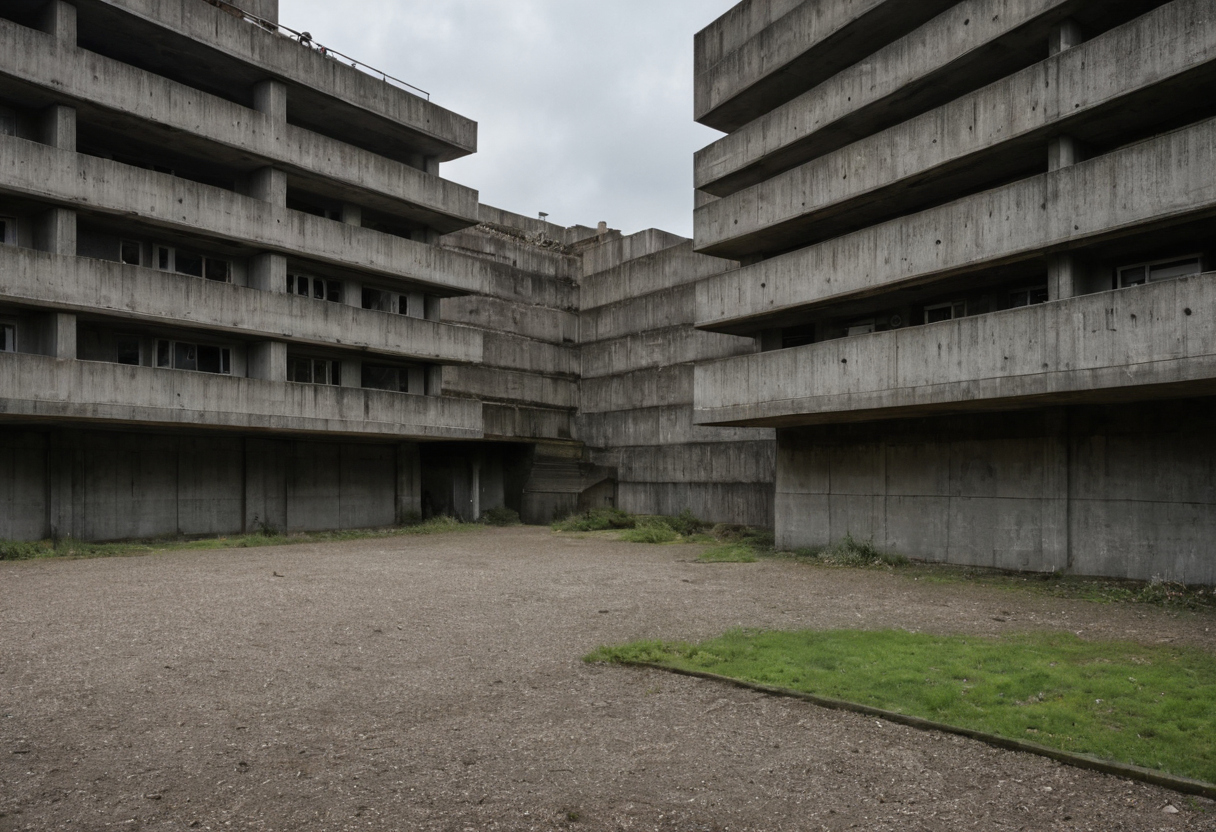 Checklist for distinguishing Brutalist structures on site editorial visual